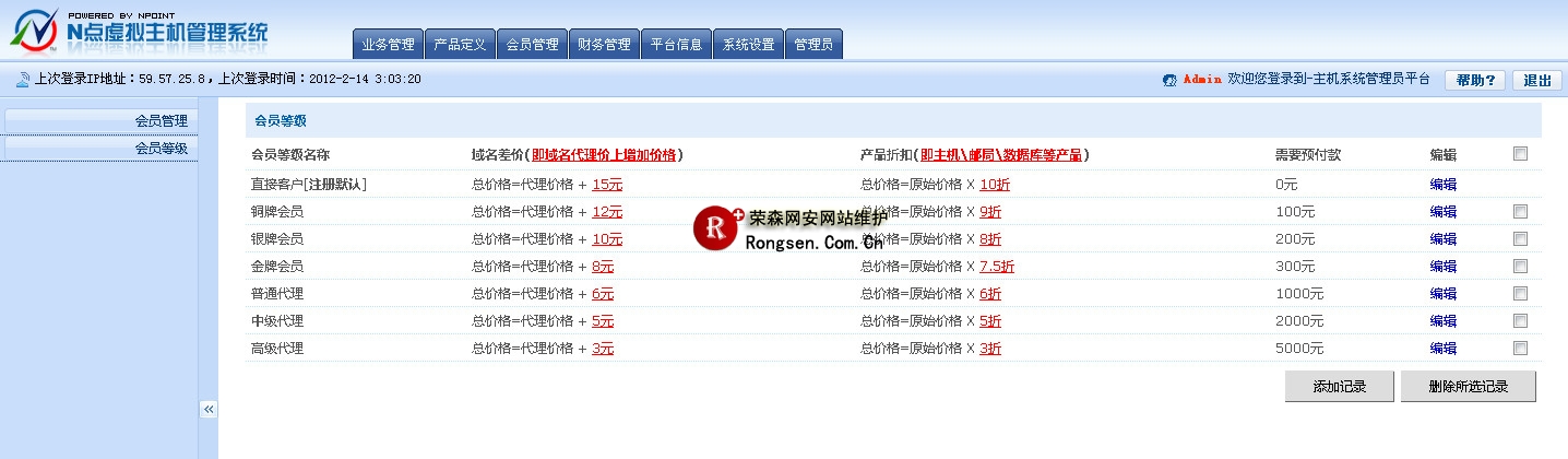 N点主机管理商业版后台部分集锦