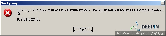 无权限访问警告